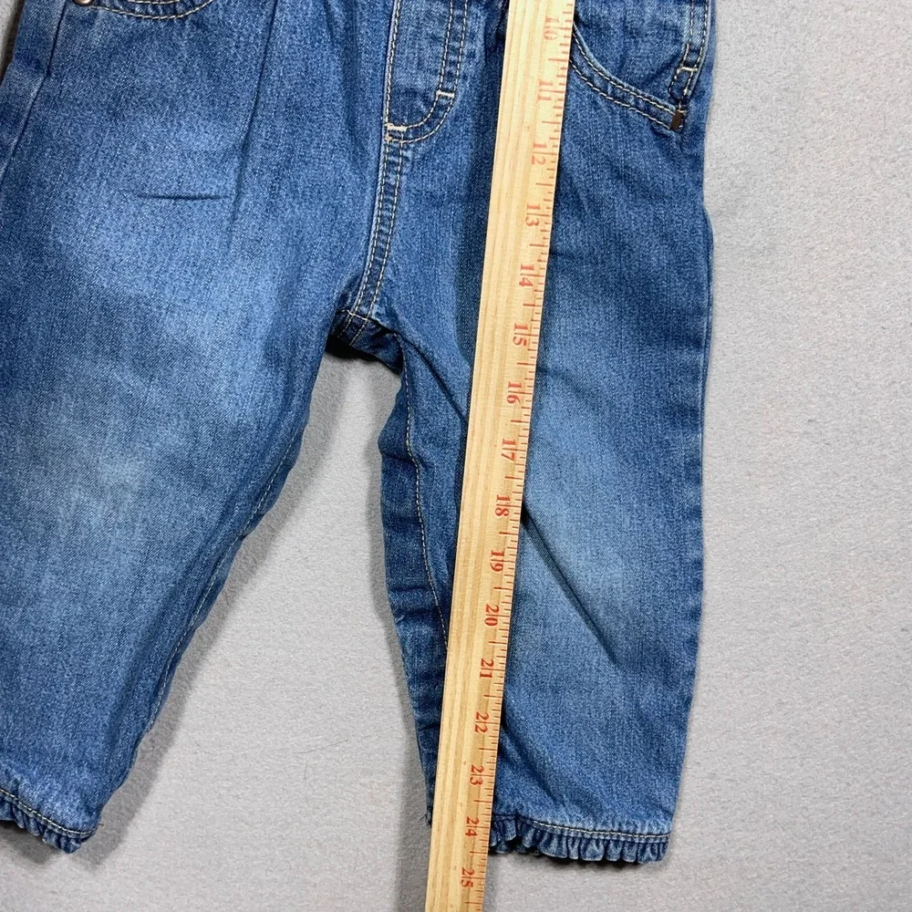 OshKosh Overalls Girl 18 Months Vintage Flower Denim Medium Wash Blue Retro 90s